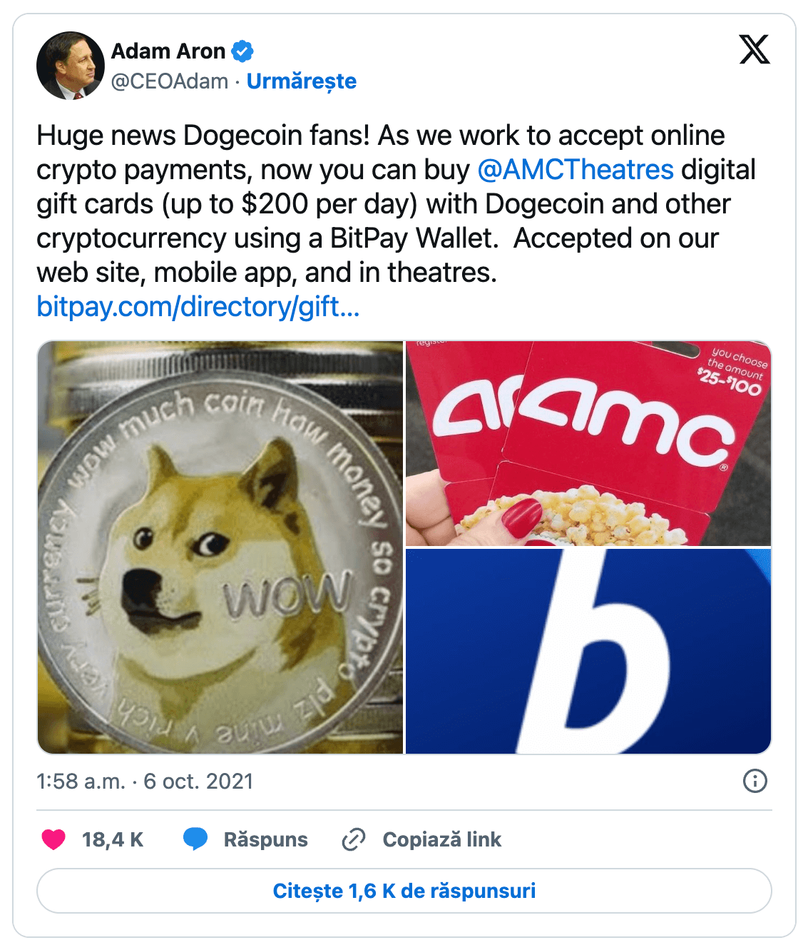 Dogecoin tweet