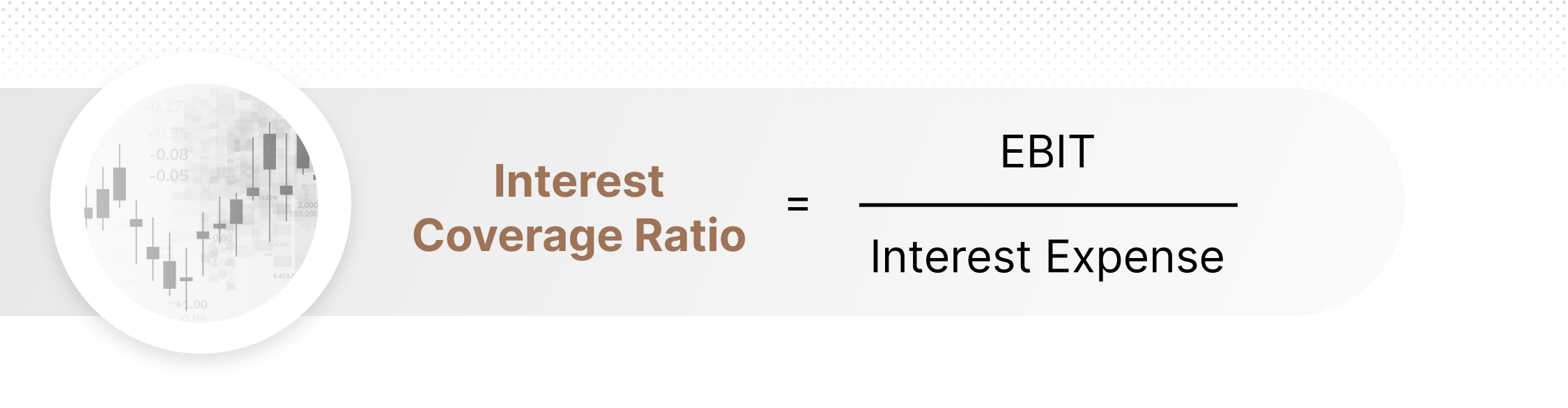 Interest Coverage Ratio formula = EBIT / interest Expense