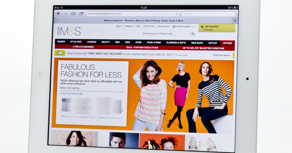 M & s hot sale online clothes