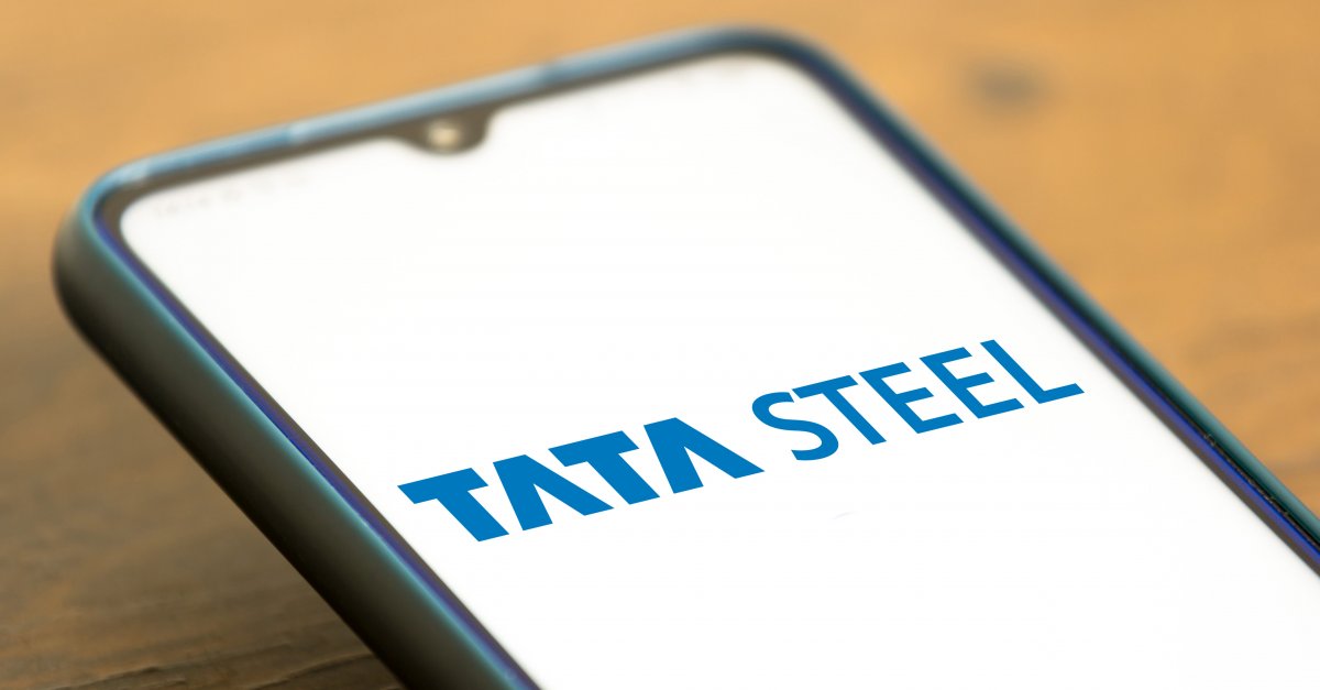 Smartphone with website of Indian steelmaking company Tata Steel