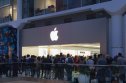 Shoppers lined up outside an Apple store in Toronto, Canada