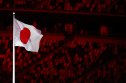 The Japan Flag The Japan Flag is raised as the national anthem is sung during the Opening Ceremony of the Tokyo 2020 Olympic Games at Olympic Stadium on 23 July, 2021 in Tokyo, Japan