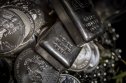 Silver coins Silver coins and bullion on a dark background