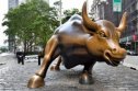 Wall Street Bull at Bowling Green Park in Lower Manhattan, New York.