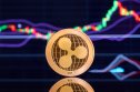 what is ripple Gold ripple on a bright background of business graphics close-up.