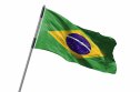 Brazil recession Brazil Flag waving against white background stock image