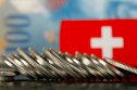 swiss flag and coins 