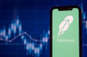 Robinhood stock forecast Robinhood financial investing app on a mobile device