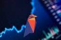 Ravencoin (RVN) Ravencoin (RVN) logo, showing graphic of a colourful bird against a darkened financial graph