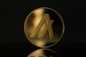 Algorand ALGO Cryptocurrency Physical coin placed on reflective surface in dark background