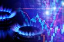 natural gas Natural gas cost growth concept with gas burners and stock charts