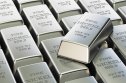 Piles of nickels Nickel ingots background with Ni symbol
