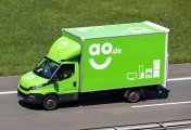 Rights issue hits AO World share price AO delivery van. Photo:Shutterstock