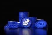 Apecoin A collection of blue ApeCoins