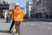 Just Eat delivery man for just eat on a cycle