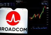Broadcom A image of Broadcom logo on a mobile phone screen