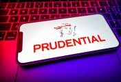 Prudential (PRUl) A image of a Prudential logo seen displayed on a smartphone screen.