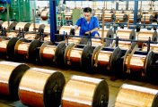 Copper factory Man working in a copper factory