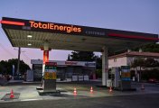 TotalEnergies fuel station closed Signs which read in French as