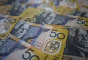 Australian dollar Stack of Australian $50 notes