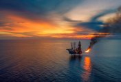 Offshore Platform An oil and gas exploration rig in the Gulf of Thailand.