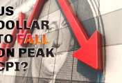 US dollar Falling red graph on Dollar money diagram