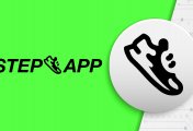 Step App The Step App logo on a green background