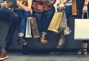Retail shoppers Shoppers with their purchases in bags