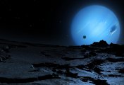 Voyager Digital Photo of ocean and moon