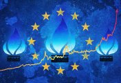 Gas prices rising illustration Illustration of gas prices going up in the European Union