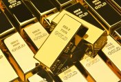 Gold bars Bank reserve gold bars arranged in rows