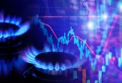 natural gas Natural gas cost growth concept with gas burners and stock charts