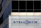 A file photo shows stellantis logo on the company's headquarters in Poissy near Paris, France, February 20, 2022. 