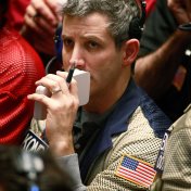 A trader ponders his options in the Standard & Poors 500 stock index futures pit at the Chicago Board of Trade January 28, 2009 in Chicago, Illinois.