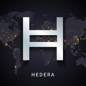 Hedera logo on black