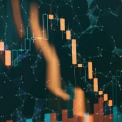 Top five momentum indicators including volume analysis for professional technical analysis on the monitor of a computer. Fundamental and technical analysis concept.