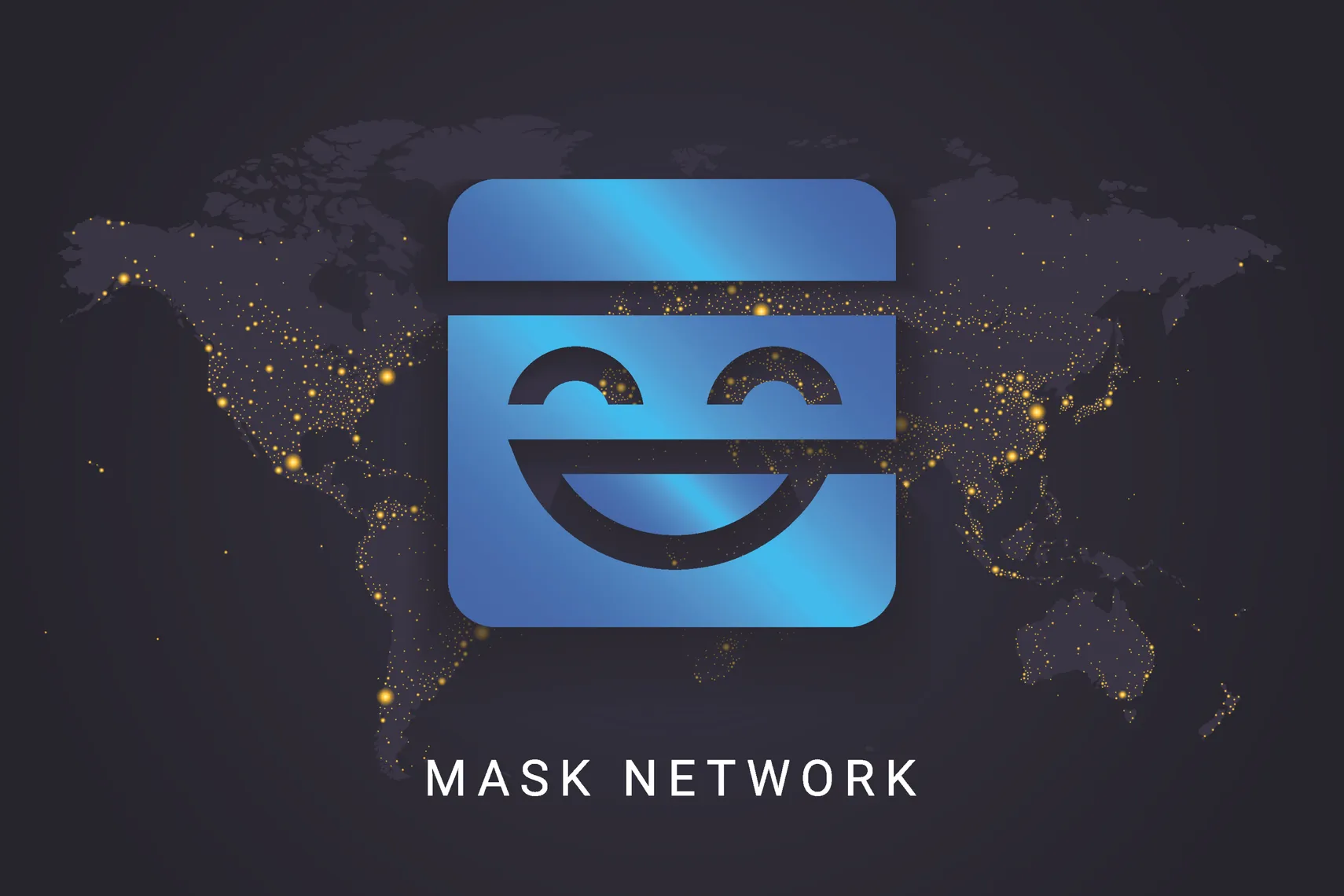 Mask Network (MASK) The Mask Network logo on a dark background