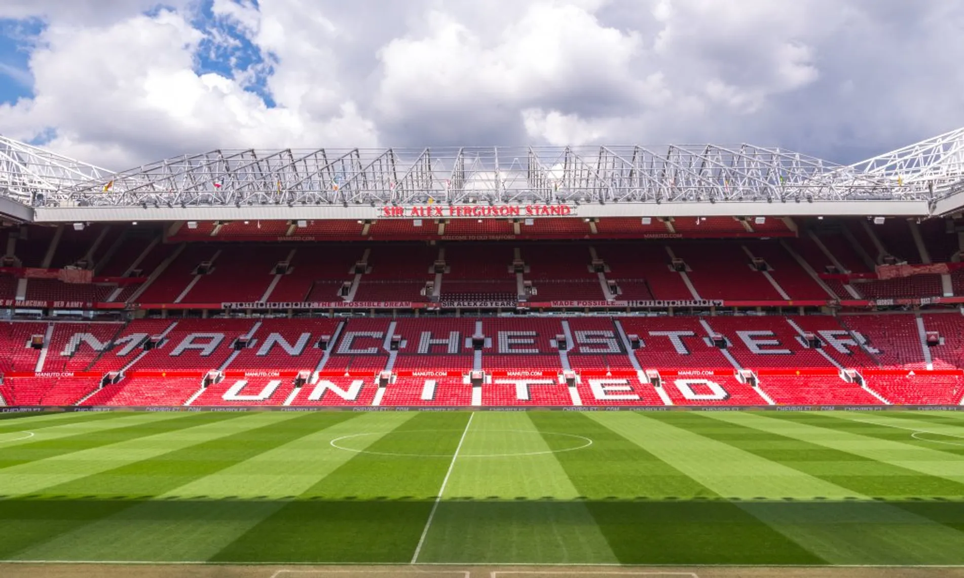 Manchester United shareholders The Old Trafford stadium on APRIL 13,2016 in Manchester, England. Old Trafford is home of Manchester United football club