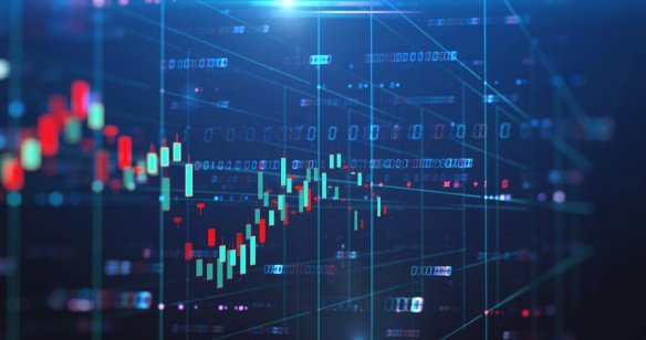 Financial stock market graph illustration.