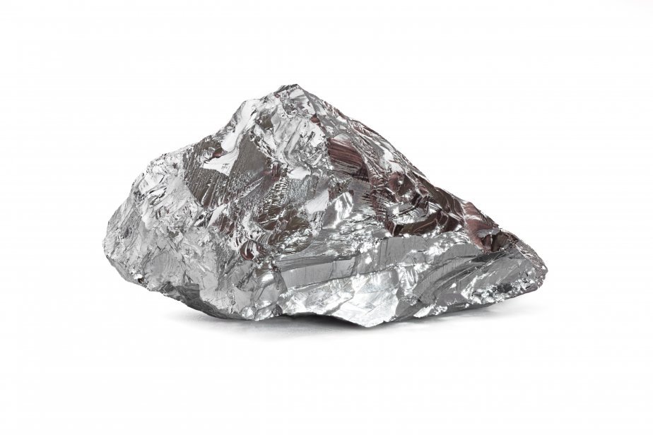 A lump of nickel ore on a white background