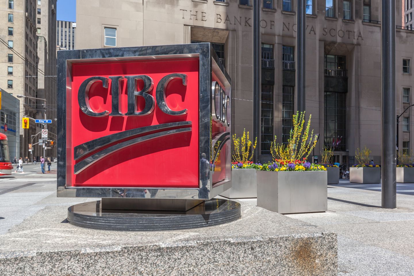 Sign of CIBC at head office in Toronto