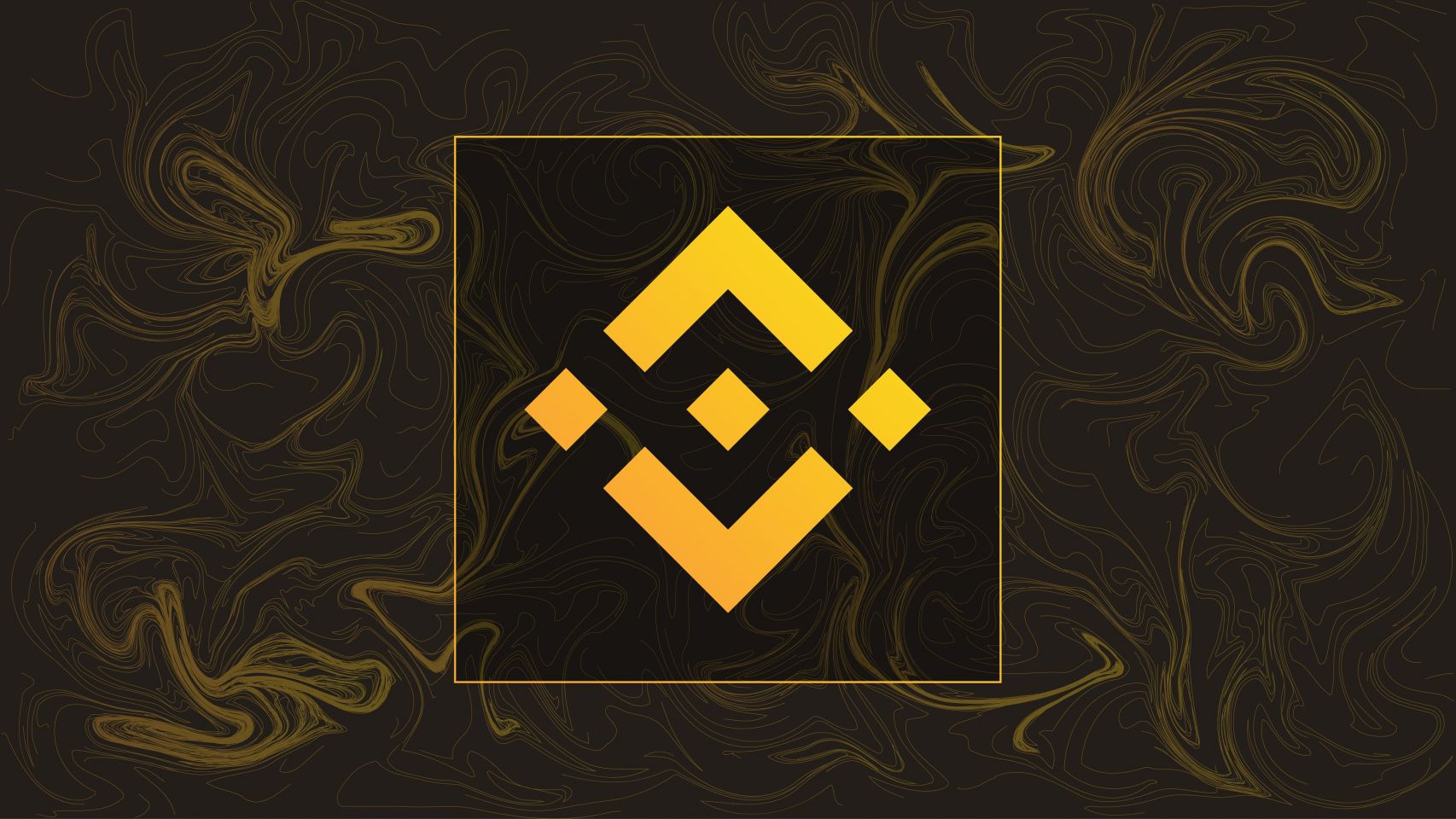 Binance cryptocurrency logo on liquid texture background