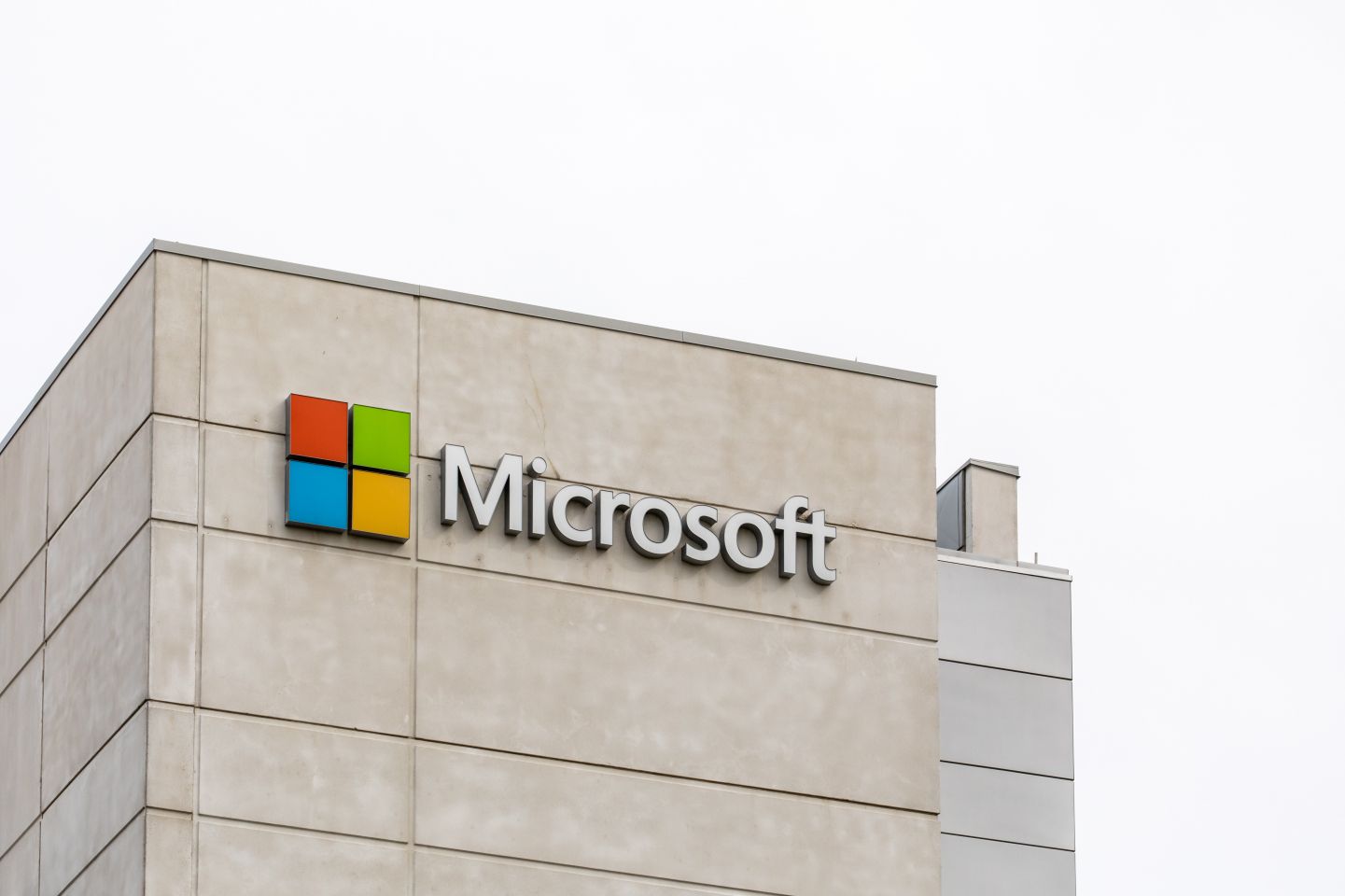 Microsoft stock split The distinctive Windows logo on signs at Microsoft Canada head office building in Mississauga