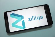 Zilliqa (ZIL) A smartphone displays the Zilliqa name and logo