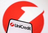 A file photo of Unicredit Bank logo seen in this illustration taken March 12, 2023. A file photo of Unicredit Bank logo seen in this illustration taken March 12, 2023.