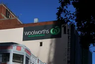 Woolworths sign in the central business district (CBD) on August 24, 2022 in Sydney, Australia