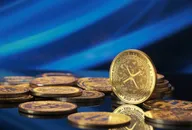 Gold XRP cryptocurrency coins