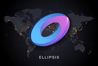 Ellipsis logo on world map background.