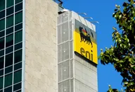 ENI company logo displayed on a building facade