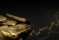 Gold bars on a black background